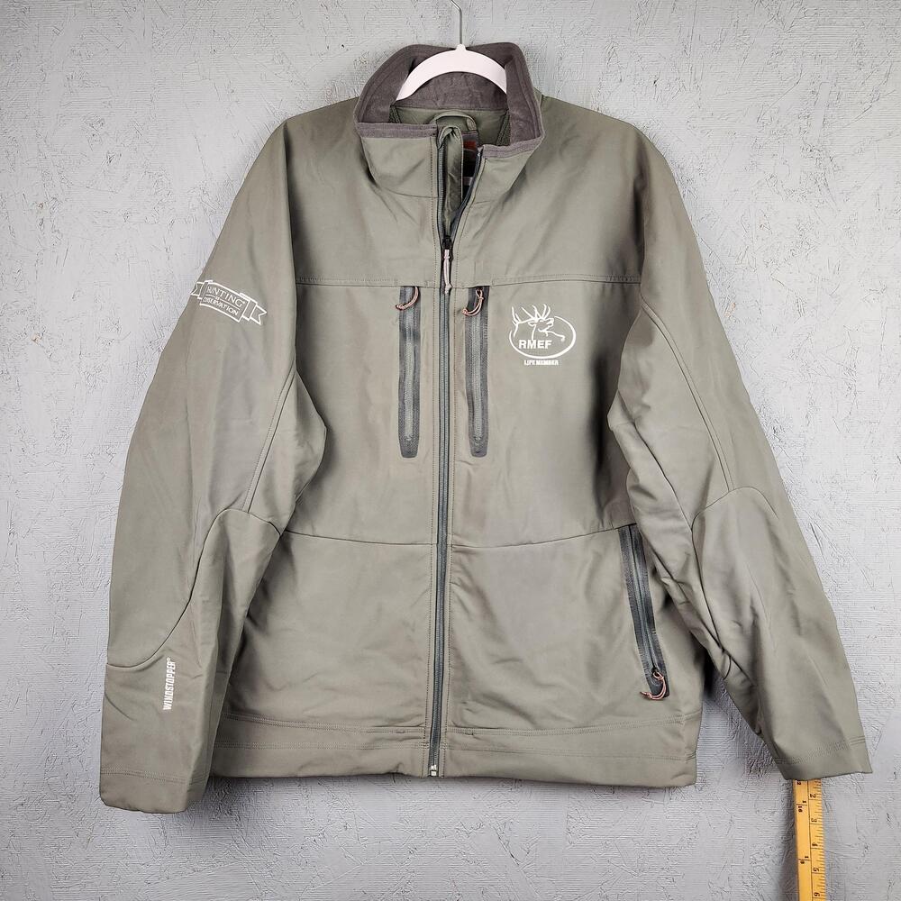 Sitka Jacket Mens 2XL Gray Windstopper RMEF Life Member Elk Hunting Embroidered